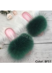 fluffy slippers women real fur home slides summer crystal rhinestones shoes for women flip flops with fur jelly sandals women