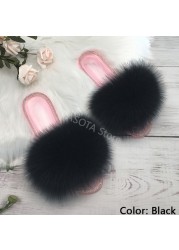 fluffy slippers women real fur home slides summer crystal rhinestones shoes for women flip flops with fur jelly sandals women