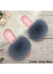 fluffy slippers women real fur home slides summer crystal rhinestones shoes for women flip flops with fur jelly sandals women