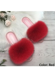 fluffy slippers women real fur home slides summer crystal rhinestones shoes for women flip flops with fur jelly sandals women