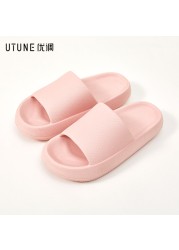 UTUNE EVA Slides Women Platform Slippers Summer Indoor Shoes Bathroom Beach Sandals Men Outside Non-slip Pink Slippers for Woman