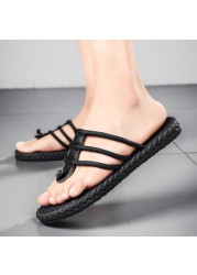 Men Summer Special Offer Slippers Personality Fashion Woven Cotton Rope Outdoor Casual Soft-soled Non-slip Sandal 39-44