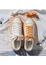 2022 Spring Basic Stylish Women Espadrilles Candy Color Students Outdoor Casual Canvas Sneakers White Concise Zapatillas Mujer