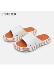 UTUNE Outside Slippers Men Summer Runway Shoes EVA Outdoor Women Slides Soft Thick Sole Non-slip Pool Beach Sandals Indoor Bathroom