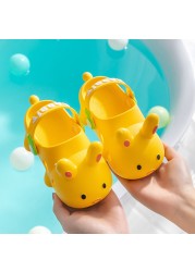 Baby Summer Slippers Cartoon Shoes Baby Flip Flops Indoor Slippers Child Cartoon Non-slip Bunny Beach Swimming Slippers Kids