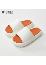 UTUNE Summer Outside Slippers Men Shoes EVA Soft Outdoor Sneaker Platform Slides Women Thick Sole Non-slip Indoor Beach Sandals