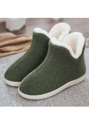 ASILETO Women Home Slippers Plush Indoor Shoes High Top Plus Size 45 Flat Shoes Woman Winter Shoes Indoor Slippers sapatos mujer