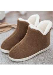 ASILETO Women Home Slippers Plush Indoor Shoes High Top Plus Size 45 Flat Shoes Woman Winter Shoes Indoor Slippers sapatos mujer