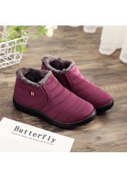 Men's Winter Shoes Unisex Couples New Snow Boots Ankle Boots Solid Color Plush Inside Anti-slip Bottom Warm Waterproof Skating Shoes