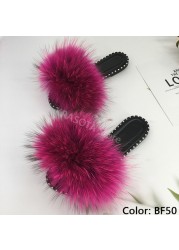 women flip flops summer fluffy slippers luxury real fur slides for women fluffy sliders jelly shoes woman flat sandals with fur