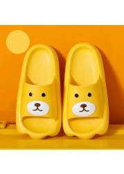 summer women men indoor slippers girls boy thick non-slip soft couple cartoon flip flops duck beach sandals ladies shoes