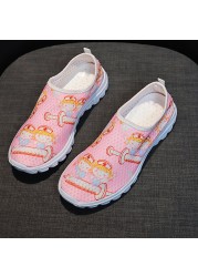 Women Comfortable Sneakers Casual Shoes Cartoon Nurse Print Women Sneakers Breathable Flat Shoes Zapatillas Mujer