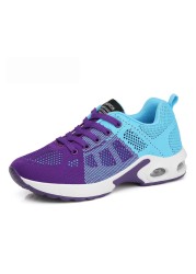 Fashion Women Lightweight Sneakers Outdoor Sports Breathable Mesh Comfort Running Shoes Air Cushion Lace Up