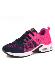 Fashion Women Lightweight Sneakers Outdoor Sports Breathable Mesh Comfort Running Shoes Air Cushion Lace Up