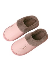 Slippers for women round toe flats plus velvet home indoor slippers for women comfortable winter warm plush non-slip shoes