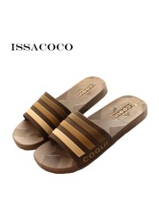 ISSACOCO New Home Slippers Man Slippers Shoes Men Sandals Man High Quality Soft Bathroom Beach Shoes Pantuflas Terlik Chinelo