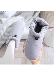 Cotton slippers women bag with autumn and winter indoor home anti-slip couple plush warm thick moon winter cotton shoes