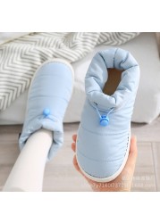 Cotton slippers women bag with autumn and winter indoor home anti-slip couple plush warm thick moon winter cotton shoes