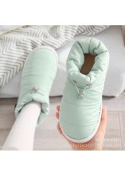 Cotton slippers women bag with autumn and winter indoor home anti-slip couple plush warm thick moon winter cotton shoes