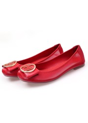 Women's PU Leather Ballerina Shoes Flat No Lace-Up Flat Shoes Fashion Summer