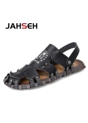 Summer Men Casual Sandals Outdoor Brand Slippers Genuine Leather Beach Shoes for Men Designer Mens Roman Sandals Zapatos Hombre