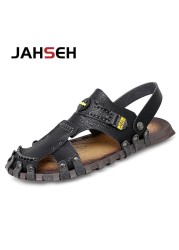 Summer Men Casual Sandals Outdoor Brand Slippers Genuine Leather Beach Shoes for Men Designer Mens Roman Sandals Zapatos Hombre