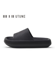 UTUNE Big Size Sippers Men Platform Shoes EVA Soft Indoor Slides for Men Anti-Slip Summer Sandals Women Bathroom Shower Shoes