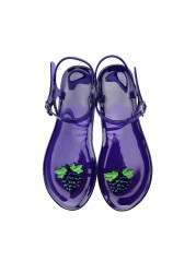 Women Fruit Sandals Transparent PVC Flat Flip Flop Sandal Ladies 2022 Summer Outdoor Fashion Non-slip Buckle Strap Beach Shoes