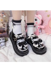 Lolita Jk Skirt Suit Cute Cat Ears Women Round Head Shoes Kawaii Japanese School Female Student Cosplay Cartoon Zapatos Mujer