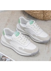 RIZABINA-Women's Genuine Leather Sneakers Round Toe Cross Straps Mixed Color Casual Fashion Spring Sneakers Size 35-43