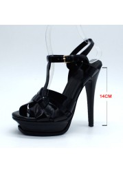 Cool Sept Genuine Leather High Heel Sandals Women Heels 10cm and 14cm Sexy Shoes Fashion Woman Shoe R4425 Hot Sale 33-40