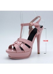 Cool Sept Genuine Leather High Heel Sandals Women Heels 10cm and 14cm Sexy Shoes Fashion Woman Shoe R4425 Hot Sale 33-40