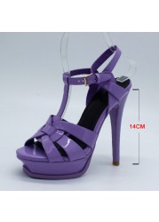 Cool Sept Genuine Leather High Heel Sandals Women Heels 10cm and 14cm Sexy Shoes Fashion Woman Shoe R4425 Hot Sale 33-40