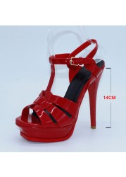 Cool Sept Genuine Leather High Heel Sandals Women Heels 10cm and 14cm Sexy Shoes Fashion Woman Shoe R4425 Hot Sale 33-40