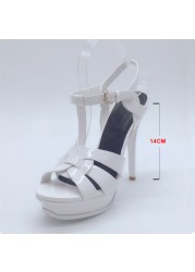 Cool Sept Genuine Leather High Heel Sandals Women Heels 10cm and 14cm Sexy Shoes Fashion Woman Shoe R4425 Hot Sale 33-40