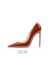 New Exquisite Leather Women High Heel Shoes Velvet Toe Fashion Slippers Ladies Fashion Shoes