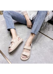 plus size 43 high quality summer fashion leather women sandals female flats for women roma platform sandals for women 2021