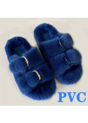 100% Genuine Mink Fur European Luxury Slippers Winter Indoor Slippers Women Slippers Women Slippers