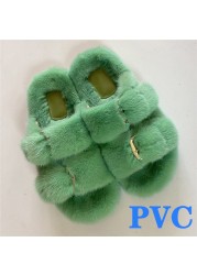 100% Genuine Mink Fur European Luxury Slippers Winter Indoor Slippers Women Slippers Women Slippers