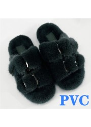 100% Genuine Mink Fur European Luxury Slippers Winter Indoor Slippers Women Slippers Women Slippers