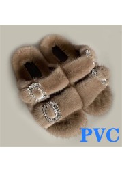 100% Genuine Mink Fur European Luxury Slippers Winter Indoor Slippers Women Slippers Women Slippers