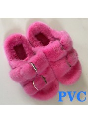 100% Genuine Mink Fur European Luxury Slippers Winter Indoor Slippers Women Slippers Women Slippers