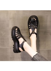 Women's Faux Leather Skirt Female Sandals 2020 Summer Fashion Sports Joker Flats For Women Ins Rome Platform Sandals Women