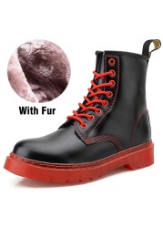 Ankle Boots Women 2021 New Winter Chunky Platform Boots Thick Bottom Punk Genuine Leather Motorcycle Botas Women Shoes Plus Size