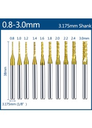 XCAN 1/8'' Shank Milling Cutter CNC Engraving Bit Kit CNC Router Bits Carbide End Mill Woodworking Mining Tools