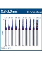 XCAN 1/8'' Shank Milling Cutter CNC Engraving Bit Kit CNC Router Bits Carbide End Mill Woodworking Mining Tools