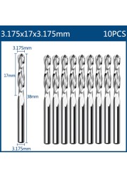 XCAN 1/8'' Shank Milling Cutter CNC Engraving Bit Kit CNC Router Bits Carbide End Mill Woodworking Mining Tools