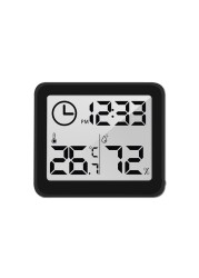 Digital Thermometer Hygrometer Clock Large LCD Screen Automatic Electronic Temperature Humidity Monitor Dry Humidity For Home