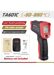 TASI TA601A/B/C Digital Thermometer Infrared Laser Positioning Thermometer VA Color LCD Light Alarm Non Contact Termometro