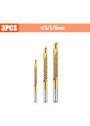 3/4/5/6pcs Cobalt Drill Bit Spiral Screw Metric Composite Tap Drill Bits Drill Polishing Woodworking HSS Twist Drilling Tools